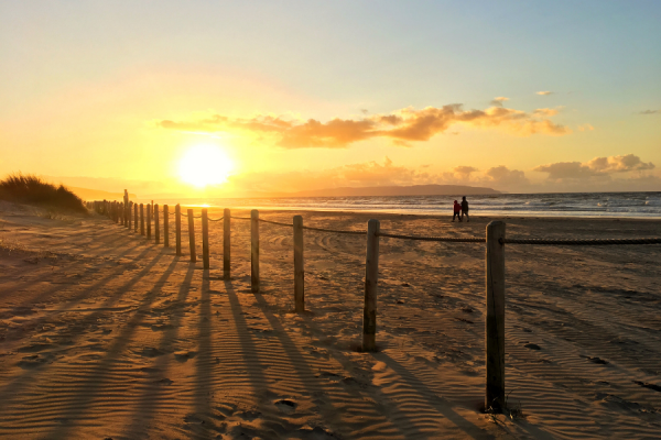 Print of Sunset Walks, Portstewart A4 by Ingrid Darragh